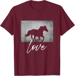 Horse Riding Apparel - Horse T-Shirt - T-Shirt | Maroon