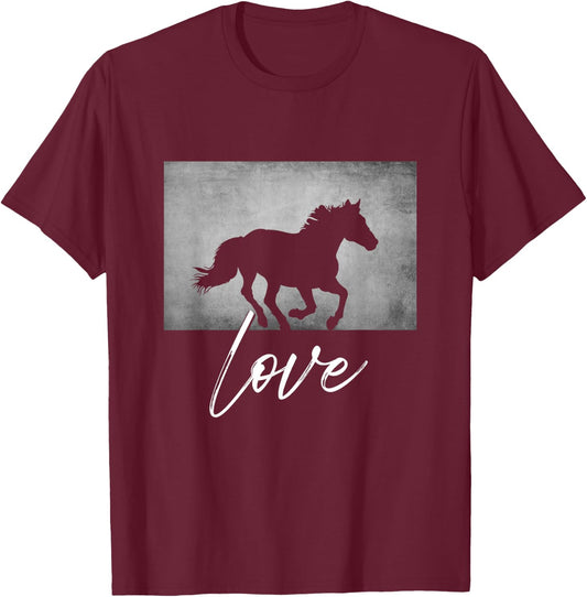Horse Riding Apparel - Horse T-Shirt - T-Shirt | Maroon