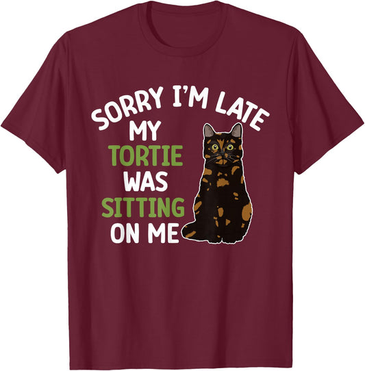Tortie Cat Owner Funny Tortie Cat Dad Tortoiseshell Cat Mom T-Shirt - T-Shirt | Maroon