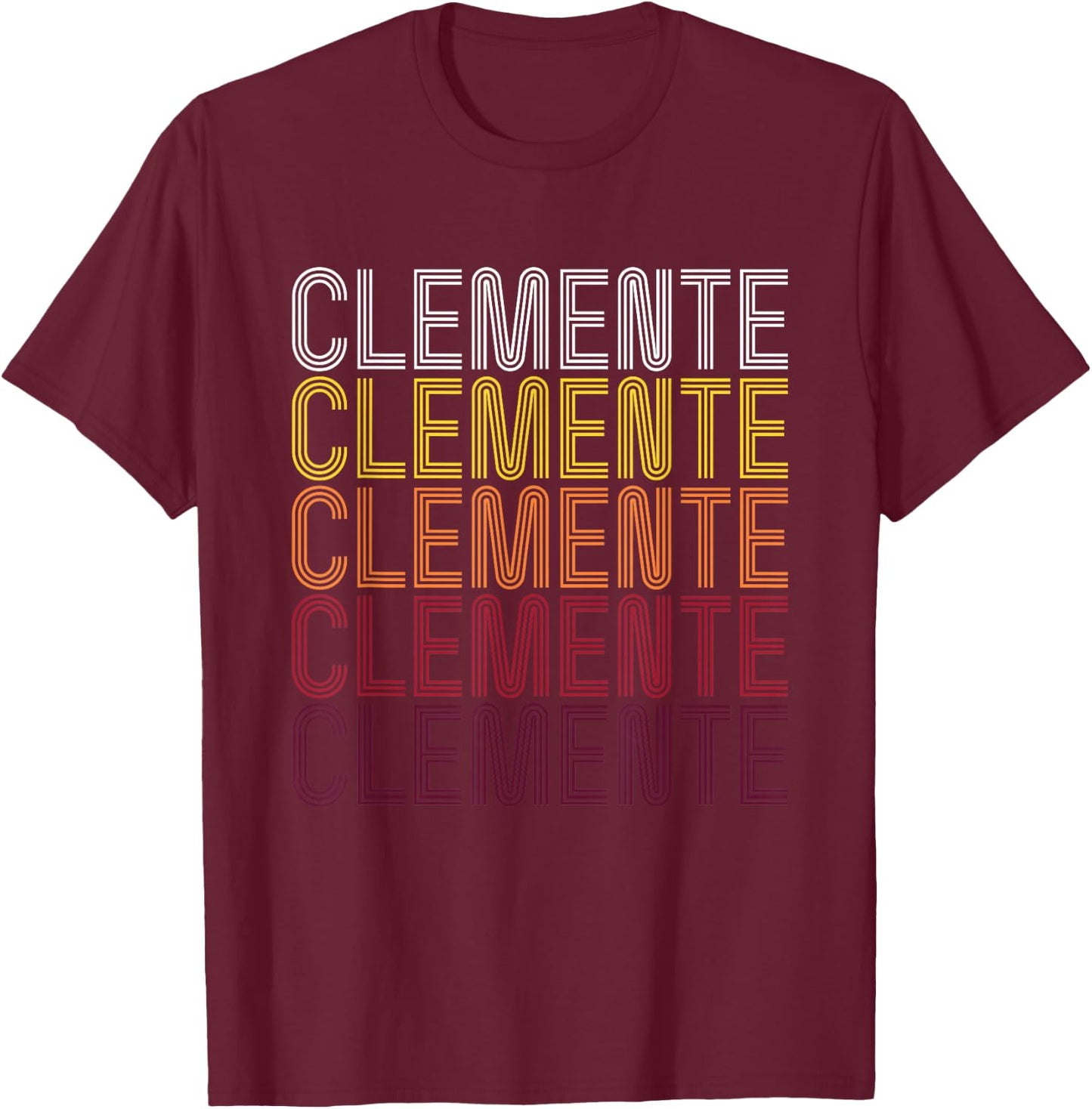 Clemente First Name Vintage Clemente T-Shirt - T-Shirt | Maroon