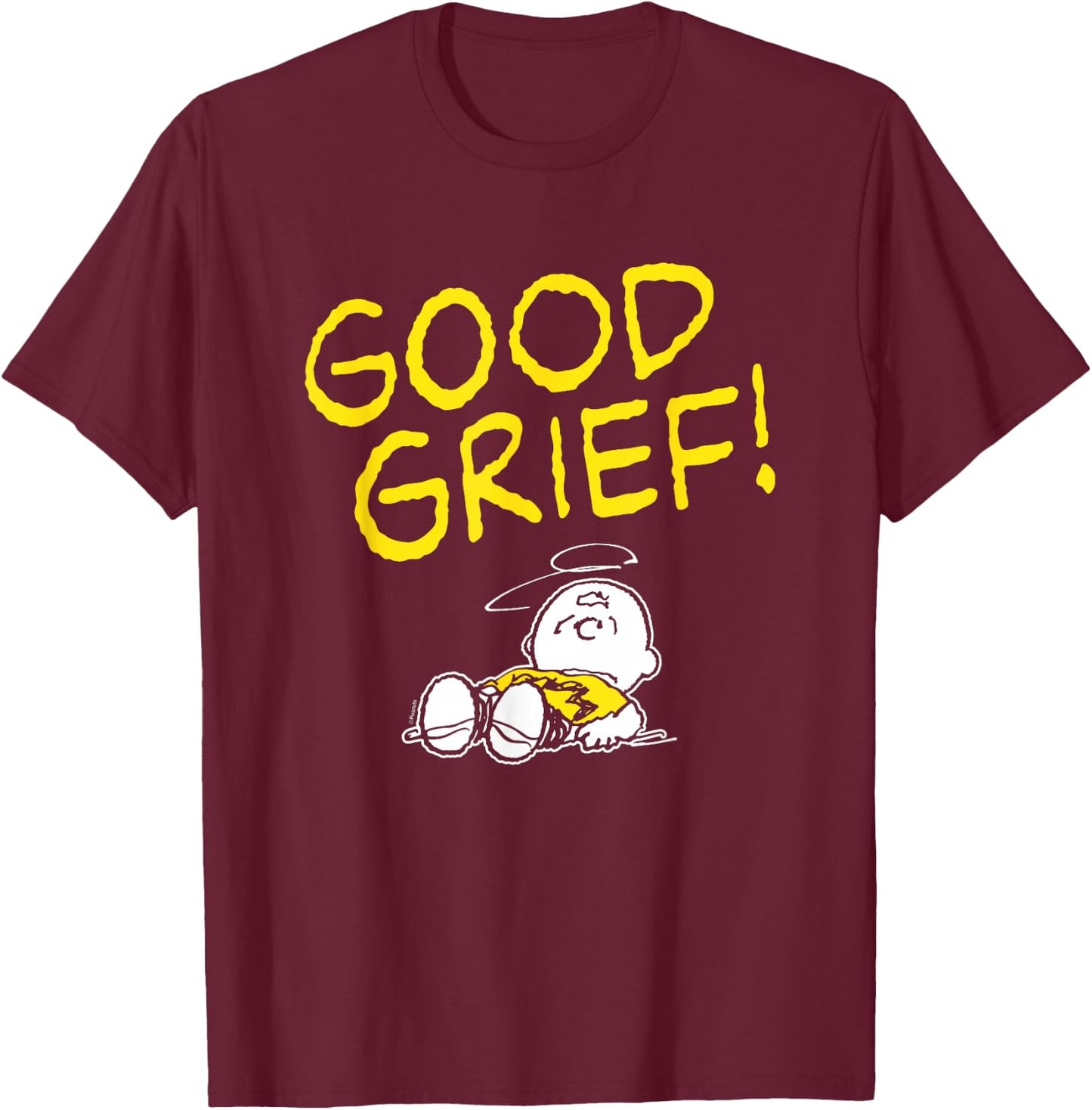 Peanuts - Charlie Brown Good Grief T-Shirt - T-Shirt | Maroon