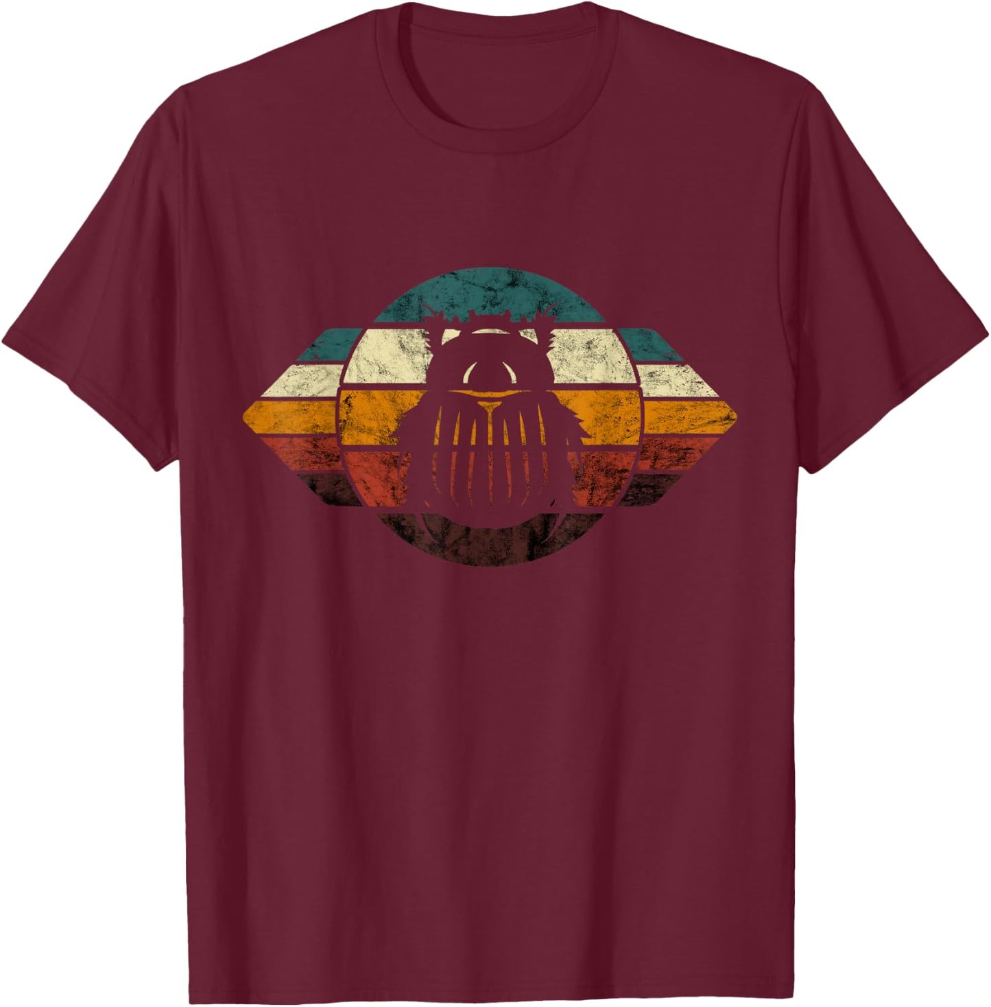 Dung Beetle Retro Insect Lover Vintage Entomology Bug T-Shirt - T-Shirt | Maroon