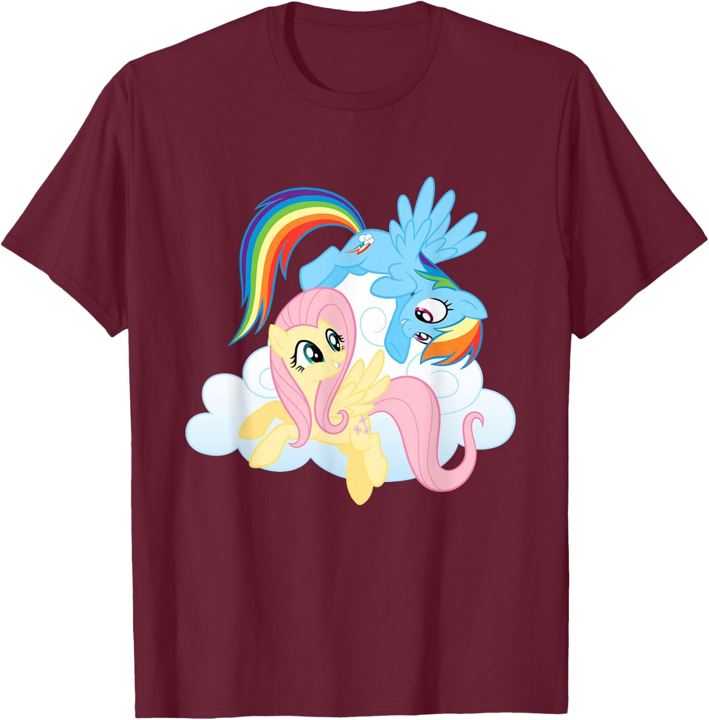My Little Pony Fluttershy and Rainbow Dash T-Shirt - T-Shirt | Maroon