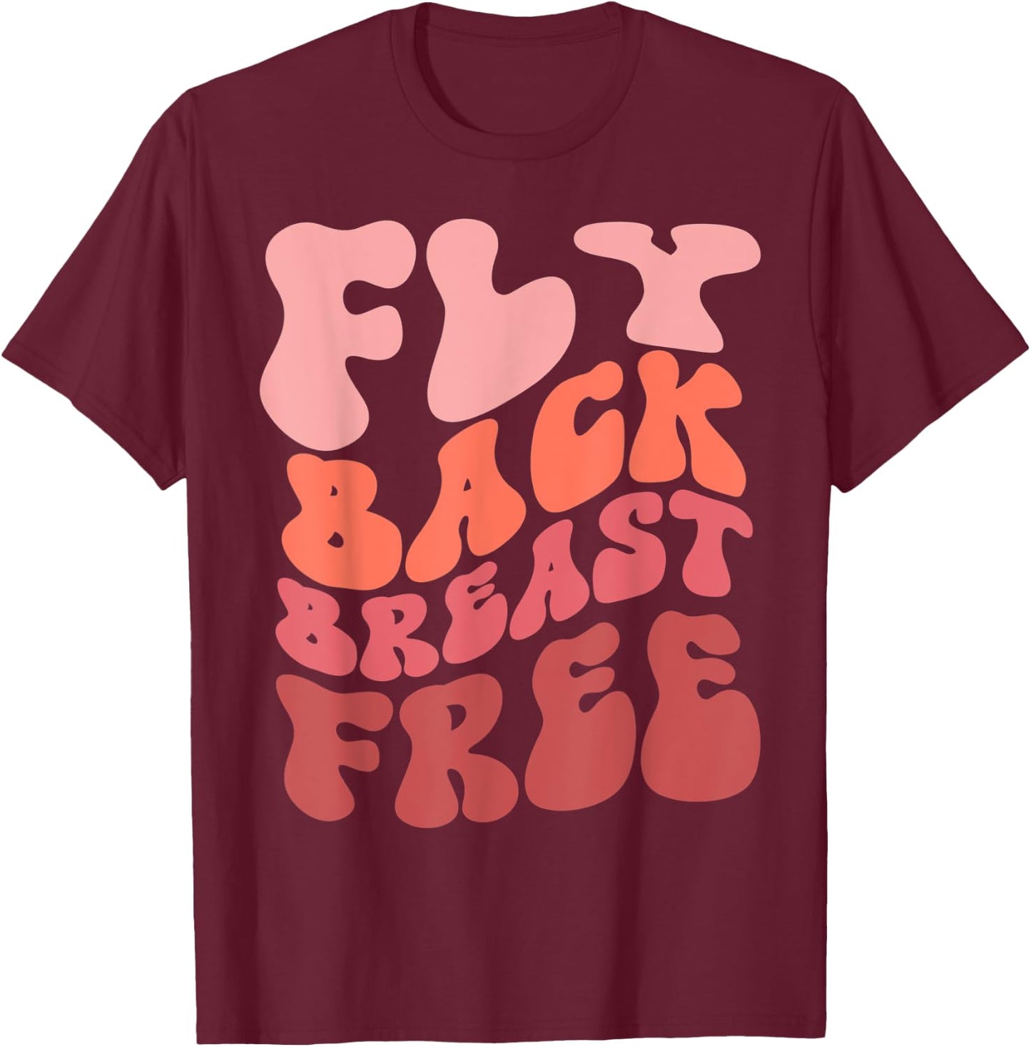 Swim meet Fly Back Breast Free T-Shirt - T-Shirt | Maroon