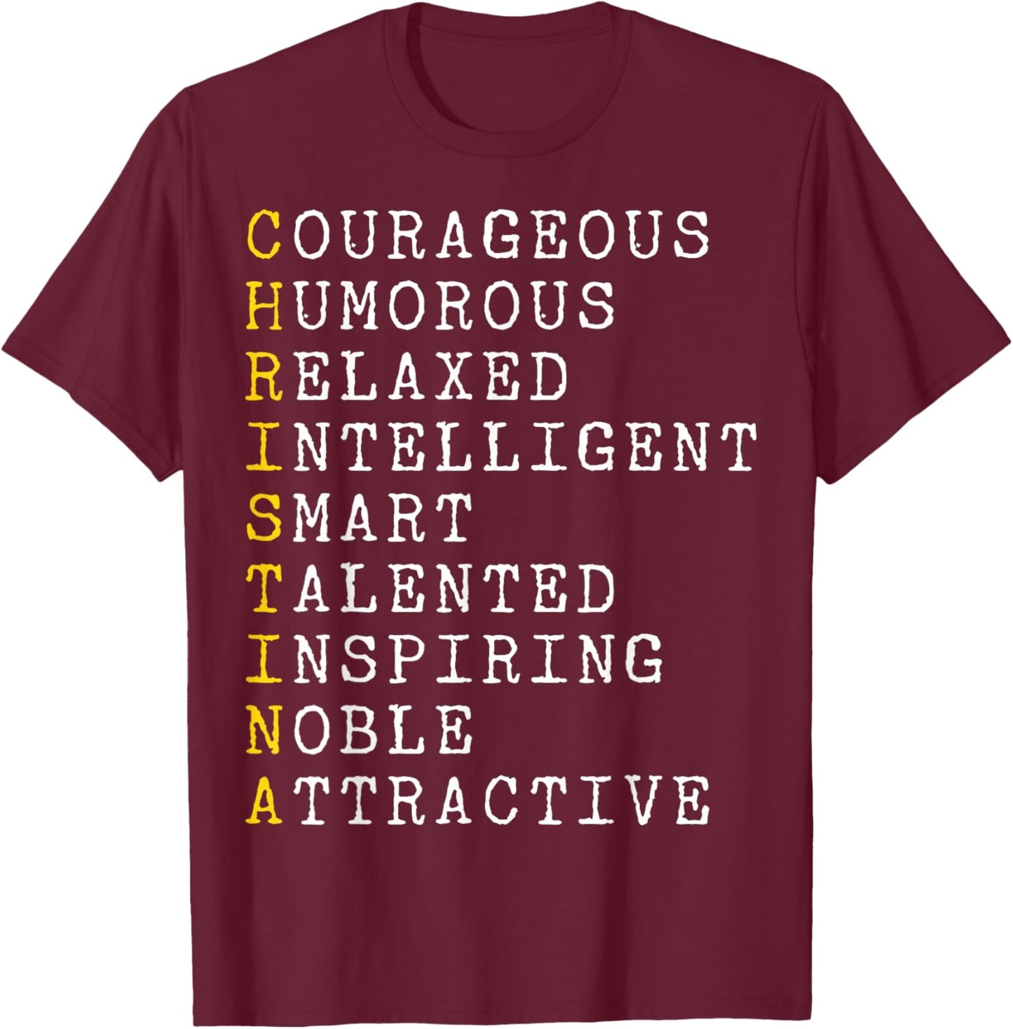 Christina Personalized, Christina Name, Girl Woman Christina T-Shirt - T-Shirt | Maroon