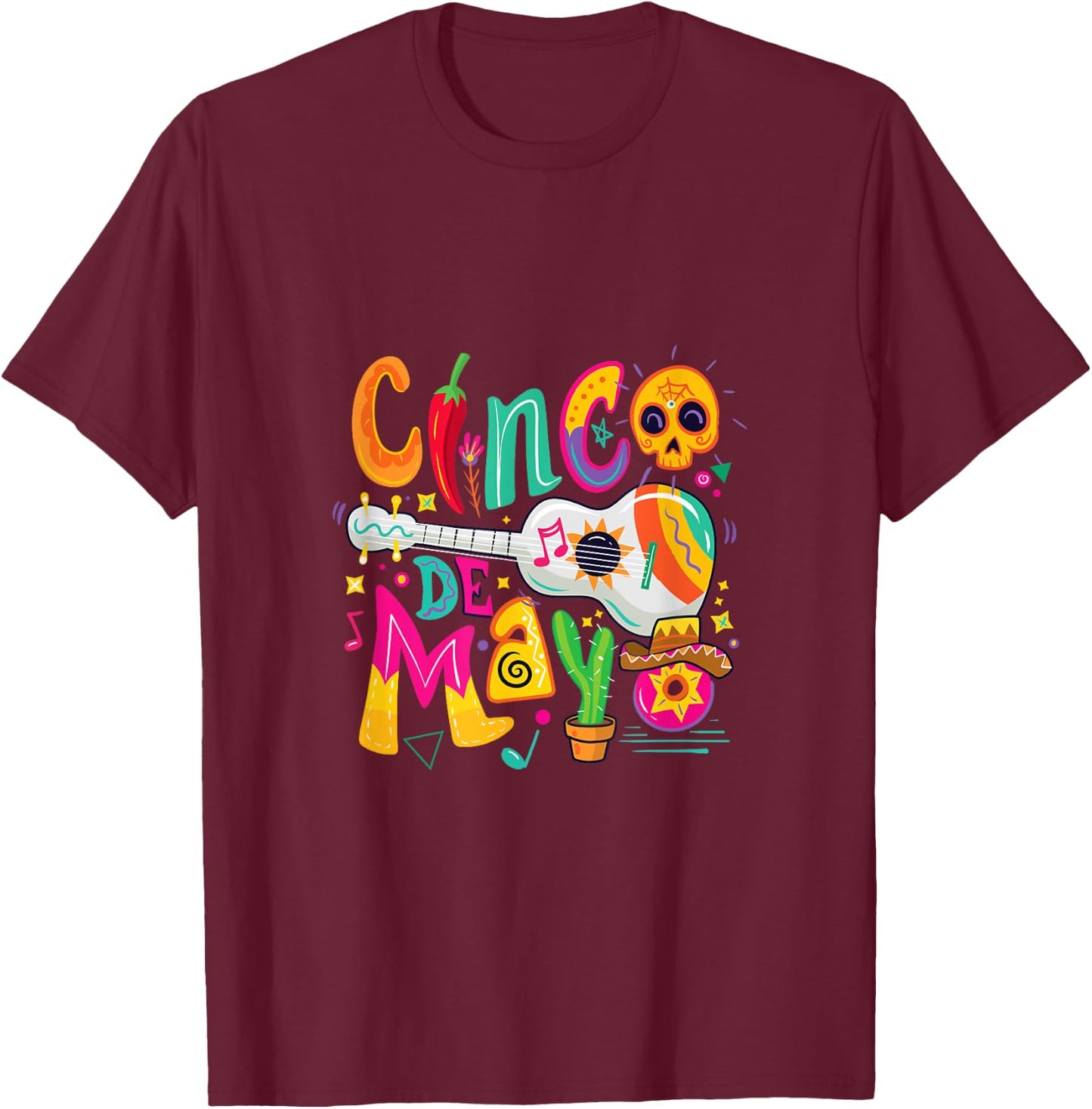 Cinco De Mayo Mexican Fiesta 5 De Mayo T-Shirt - T-Shirt | Maroon