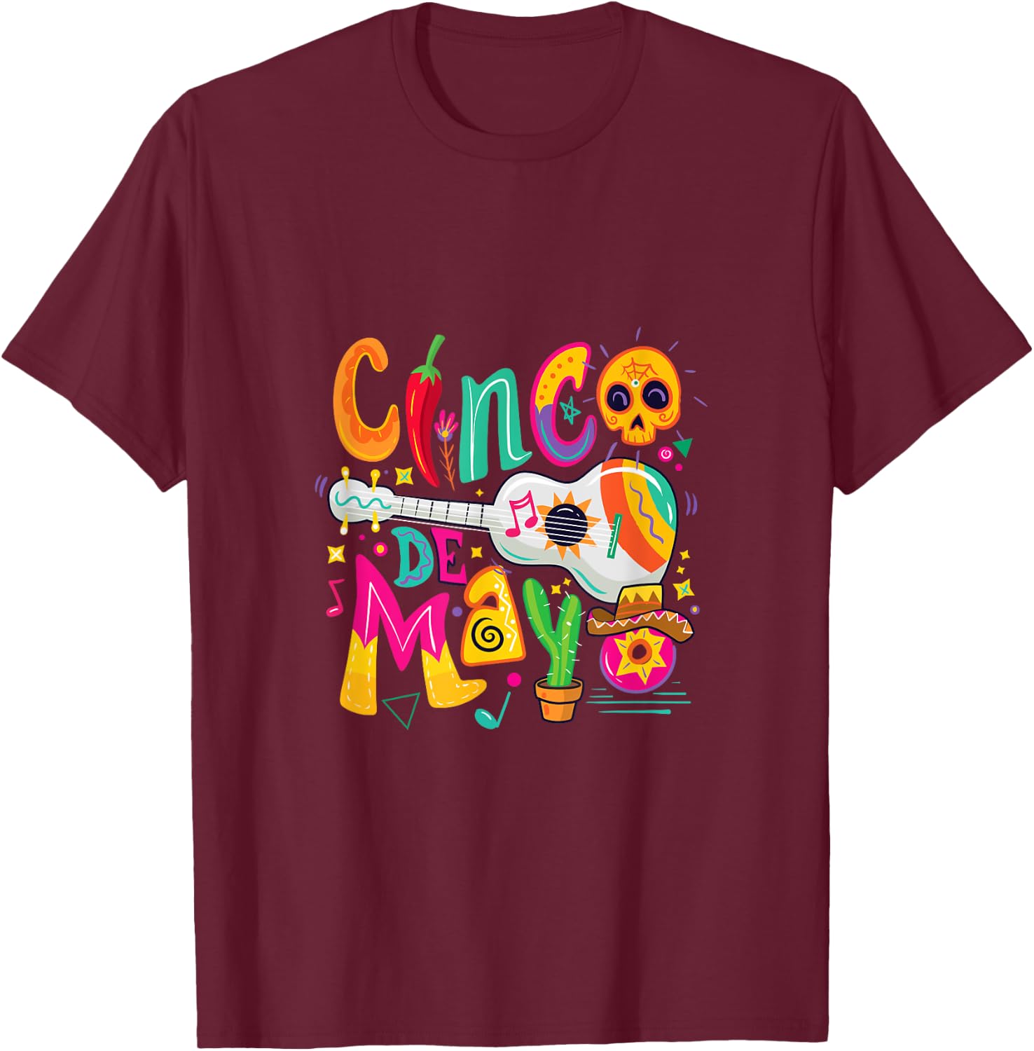 Cinco De Mayo Mexican Fiesta 5 De Mayo T-Shirt - T-Shirt | Maroon