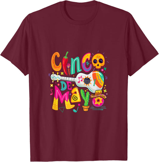 Cinco De Mayo Mexican Fiesta 5 De Mayo T-Shirt - T-Shirt | Maroon