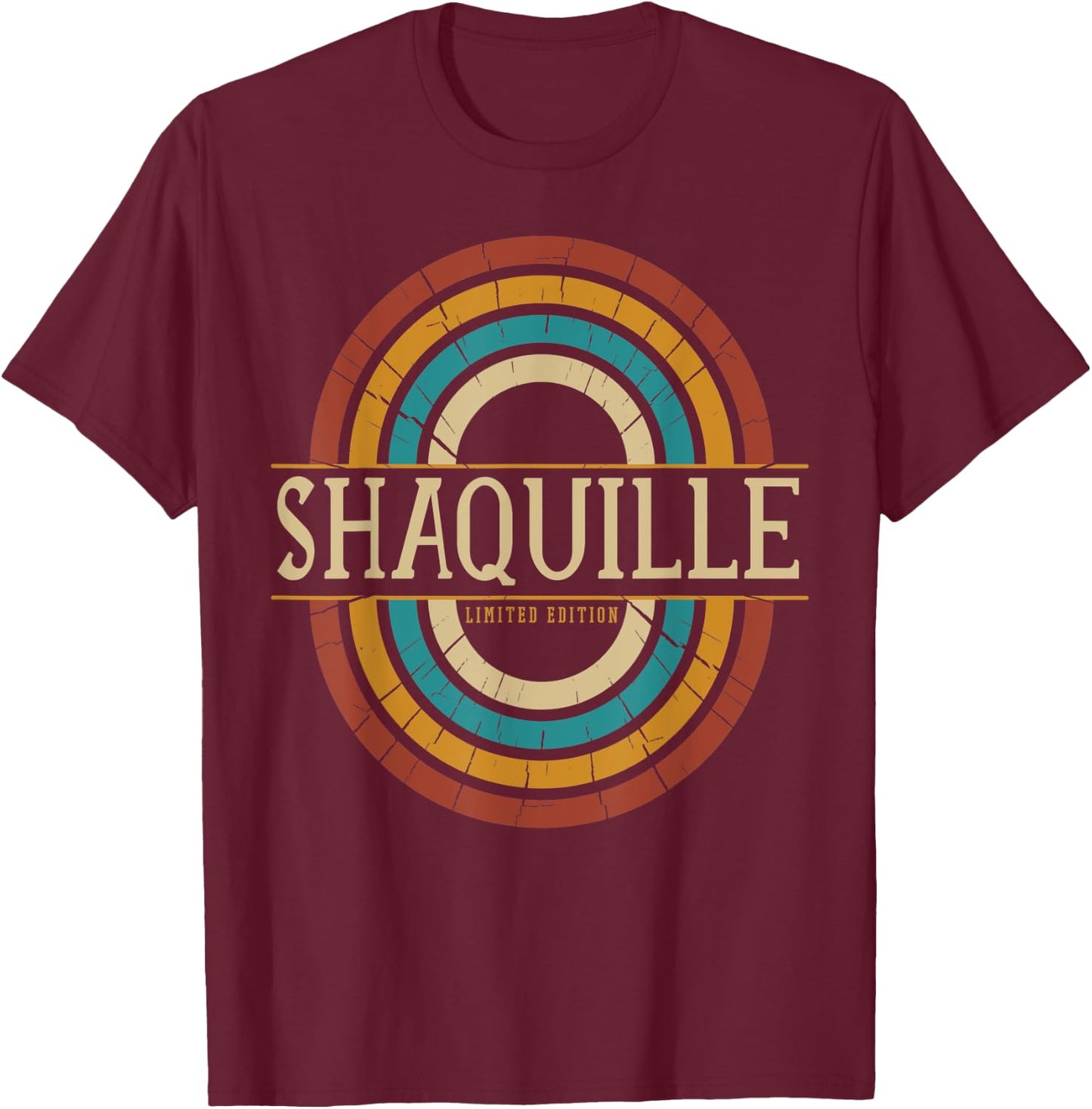 Shaquille Name Personalized Men Boys Vintage Appreciation T-Shirt - T-Shirt | Maroon