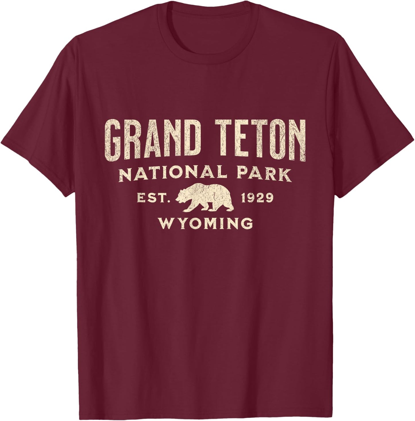 Grand Teton National Park T-Shirt - T-Shirt | Maroon