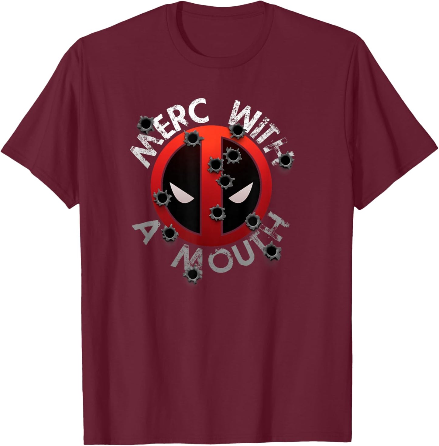Marvel Comics Retro Classic Deadpool Merc With A Mouth T-Shirt - T-Shirt | Maroon