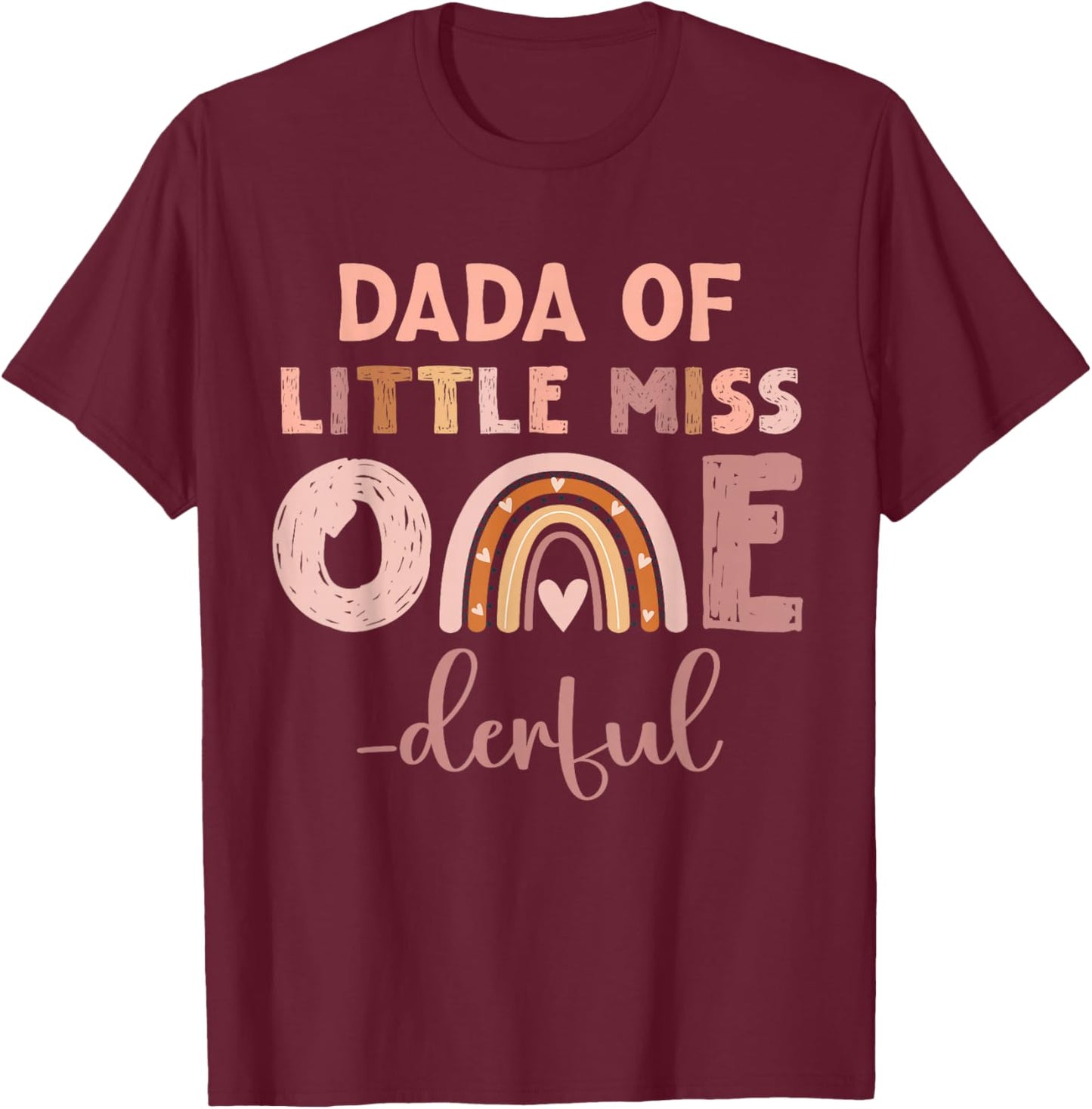 Boho Dada of Miss Onederful 1st Birthday Girl Cute T-Shirt - T-Shirt | Maroon