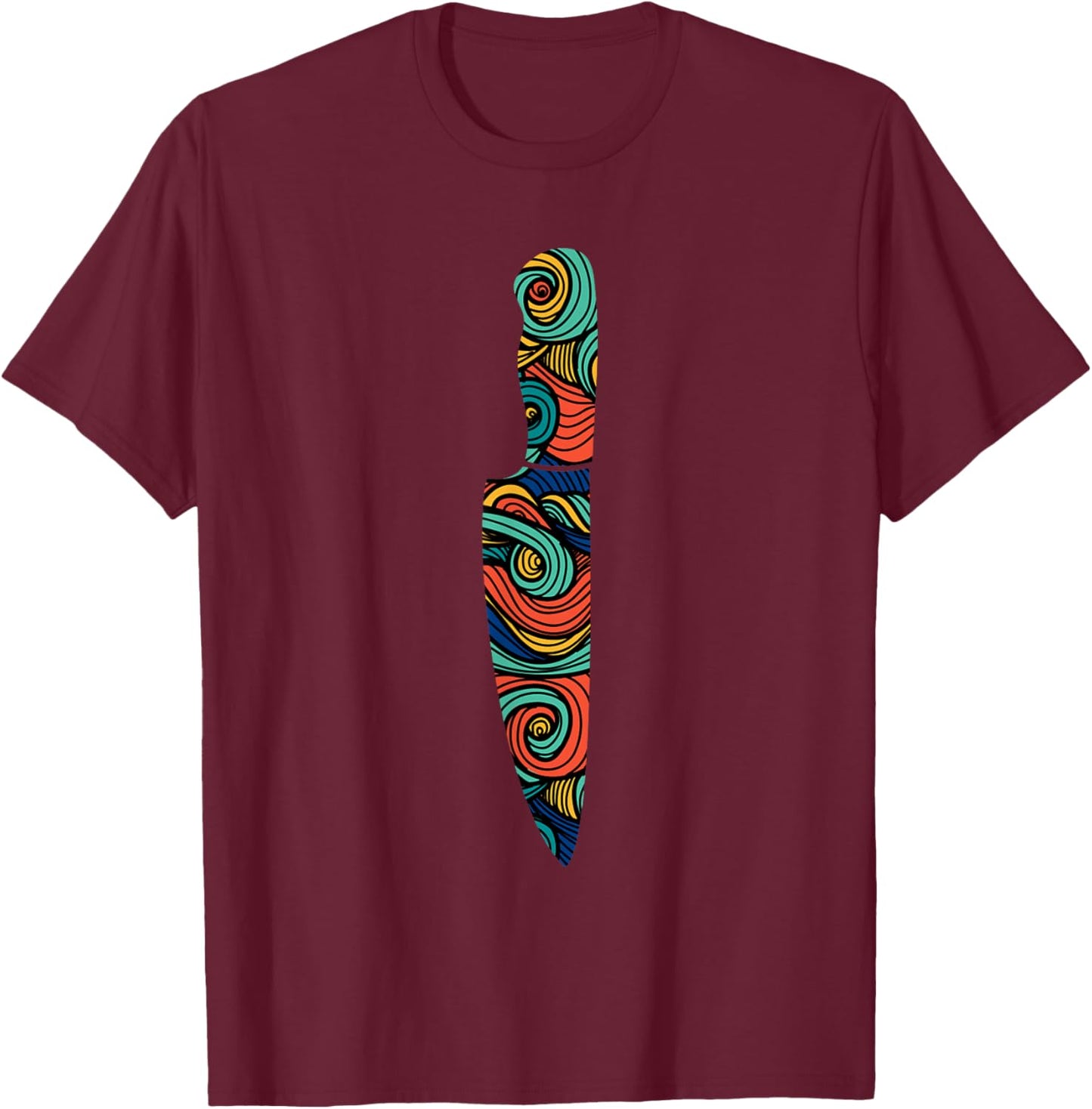 Cook Chef Cooking Knife T-Shirt - T-Shirt | Maroon