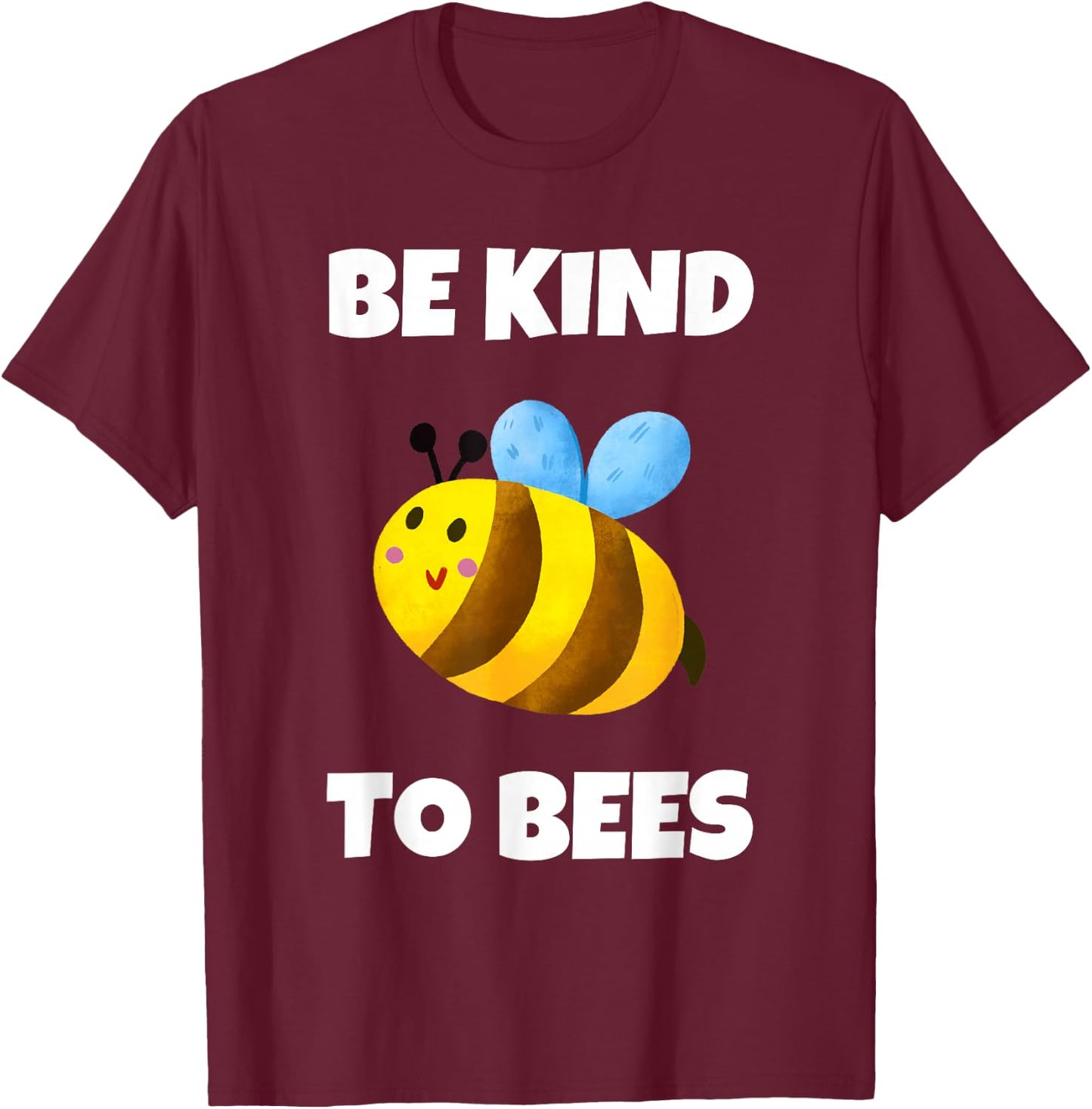 Cute Bumble Bee Be Kind To Bees Kids Men T-Shirt - T-Shirt | Maroon