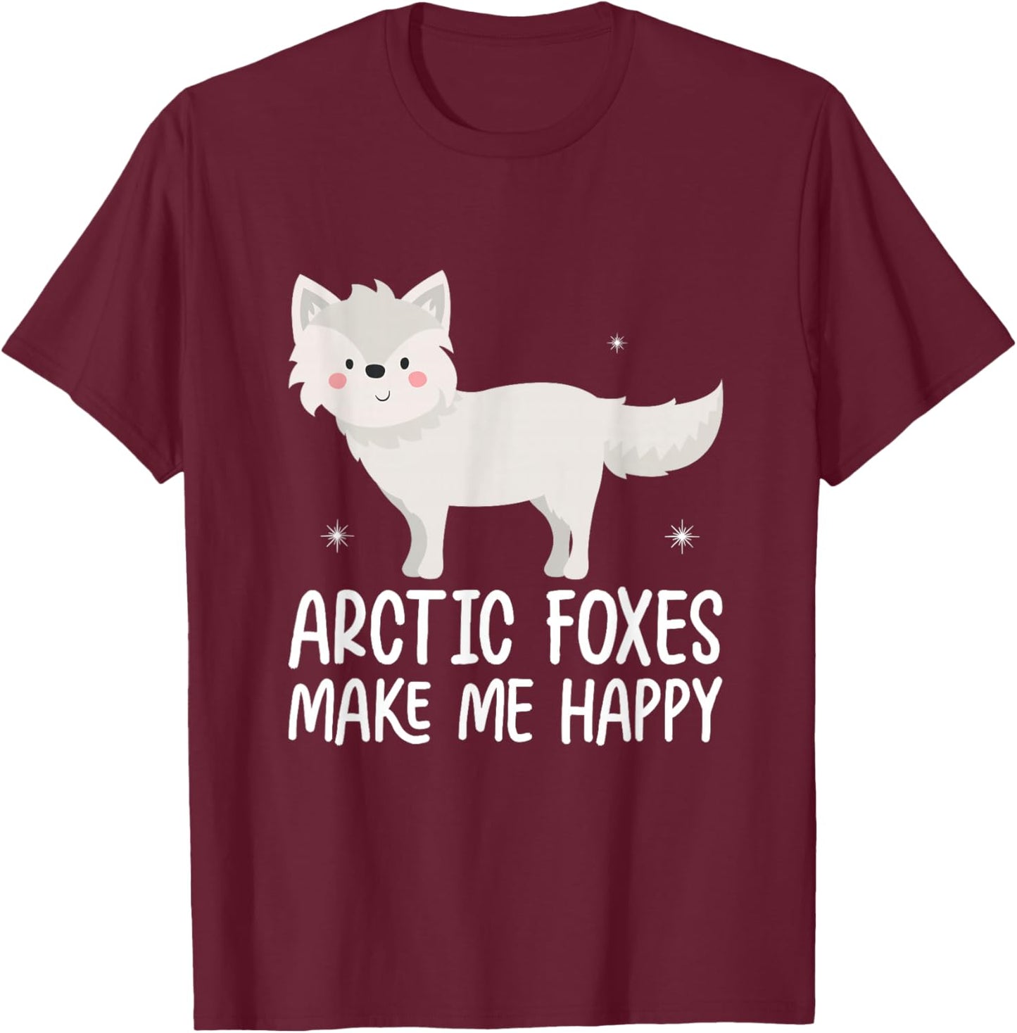 Arctic Fox Artic Animals Cute Artic Fox Lover Pajamas T-Shirt - T-Shirt | Maroon