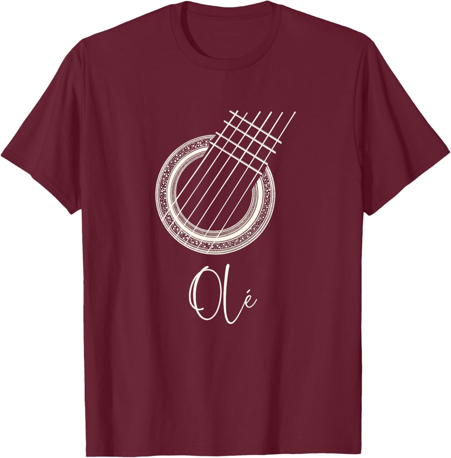 Ole Spanish Flamenco Guitar T-Shirt - T-Shirt | Maroon