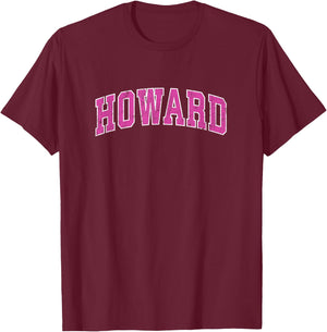 Howard Wisconsin WI Vintage Sports Design Pink Design T-Shirt - T-Shirt | Maroon