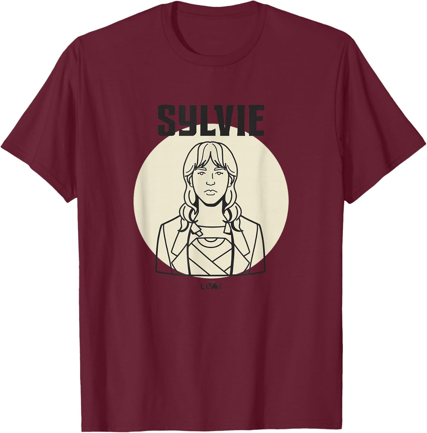 Marvel Loki Sylvie Variant Spotlight Line Art Portrait T-Shirt - T-Shirt | Maroon