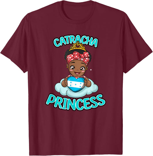 Honduras Proud Honduran Flag Catracha Girl Woman Princess T-Shirt - T-Shirt | Maroon