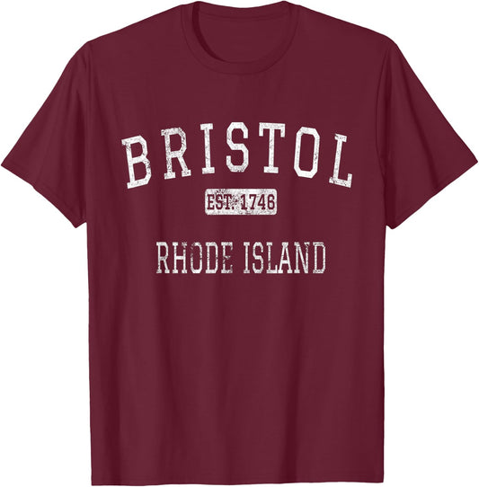 Bristol Rhode Island RI Vintage T-Shirt - T-Shirt | Maroon