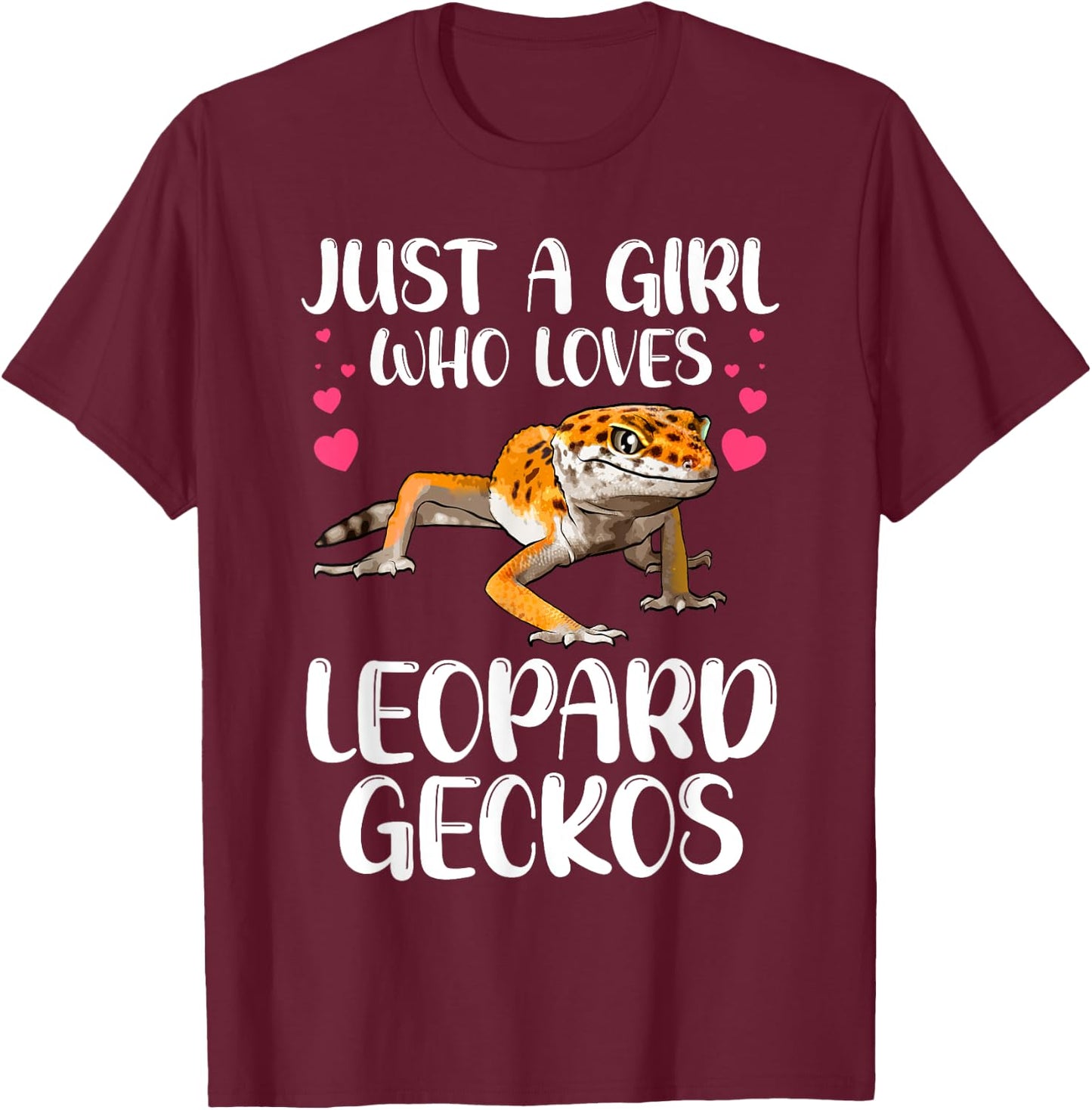 Cool Leopard Gecko For Girls Women Pet Lizard Reptile Lovers T-Shirt - T-Shirt | Maroon