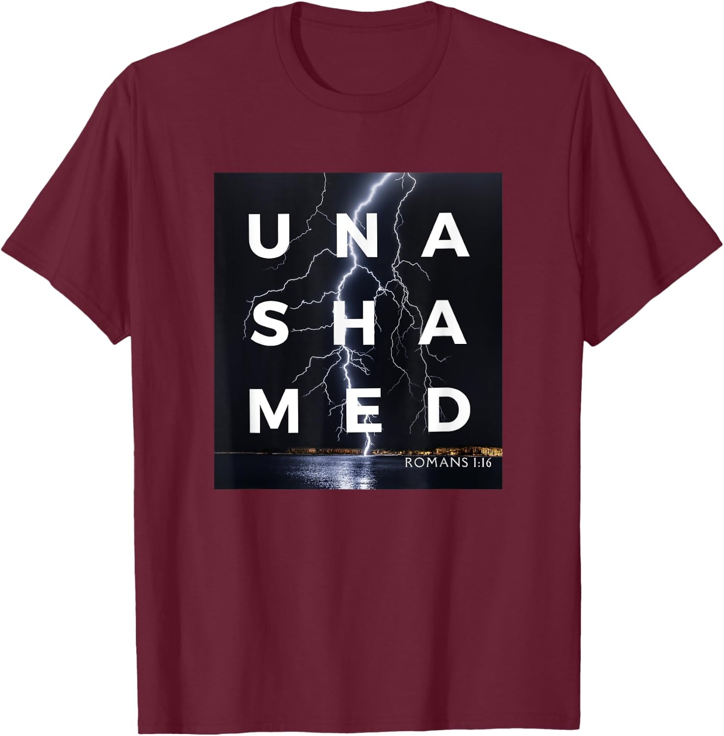 Unashamed of the Gospel , Romans 116 Christian Bold T-Shirt - T-Shirt | Maroon