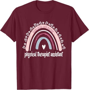 Physical Therapist Assistant Rainbow PTA Physical Therapy T-Shirt - T-Shirt | Maroon