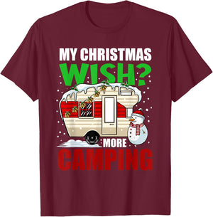 My Christmas Wish More Camping Pajama Cool X-Mas Camper T-Shirt - T-Shirt | Maroon