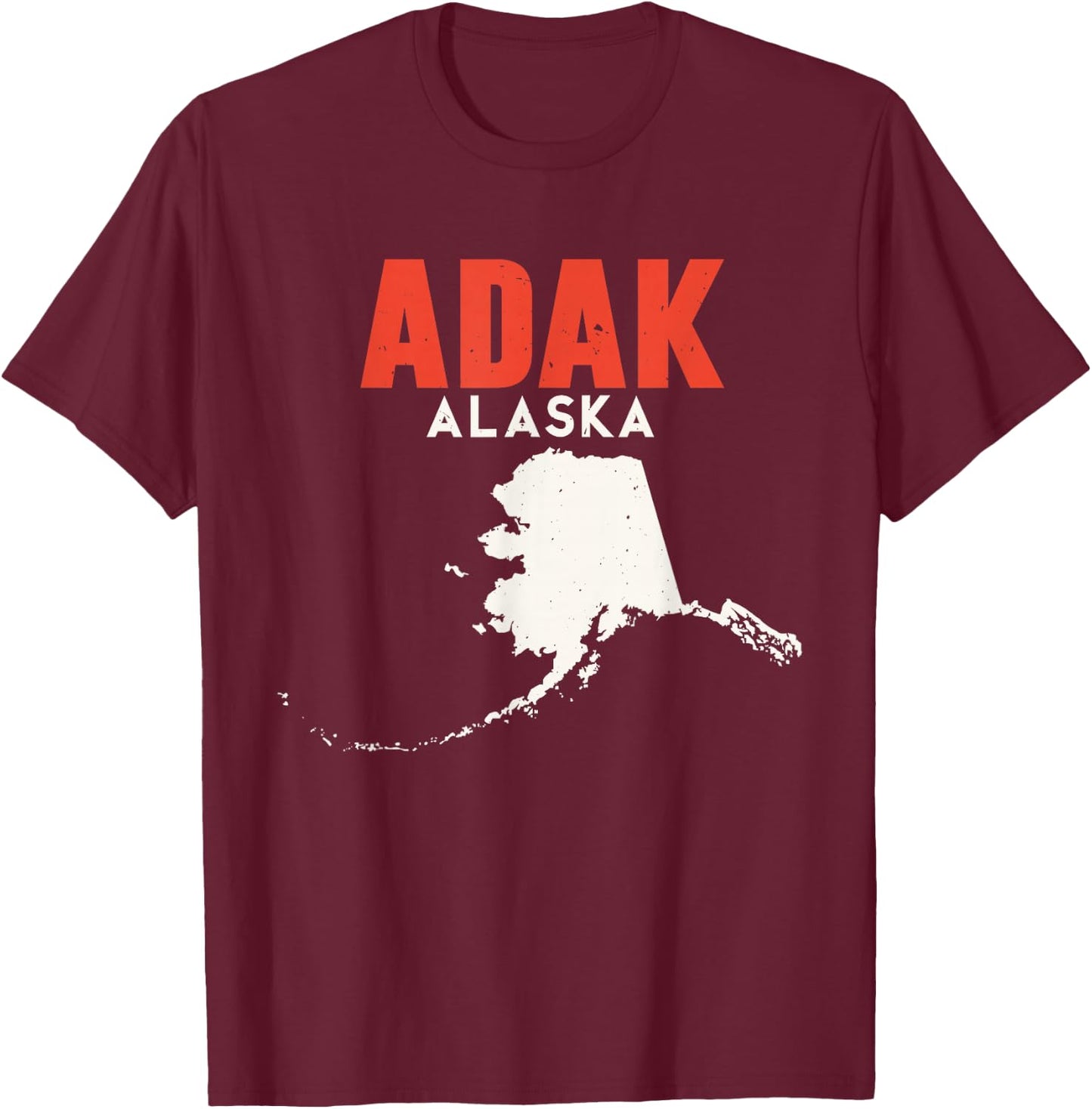 Adak Alaska USA State America Travel Alaskan T-Shirt - T-Shirt | Maroon
