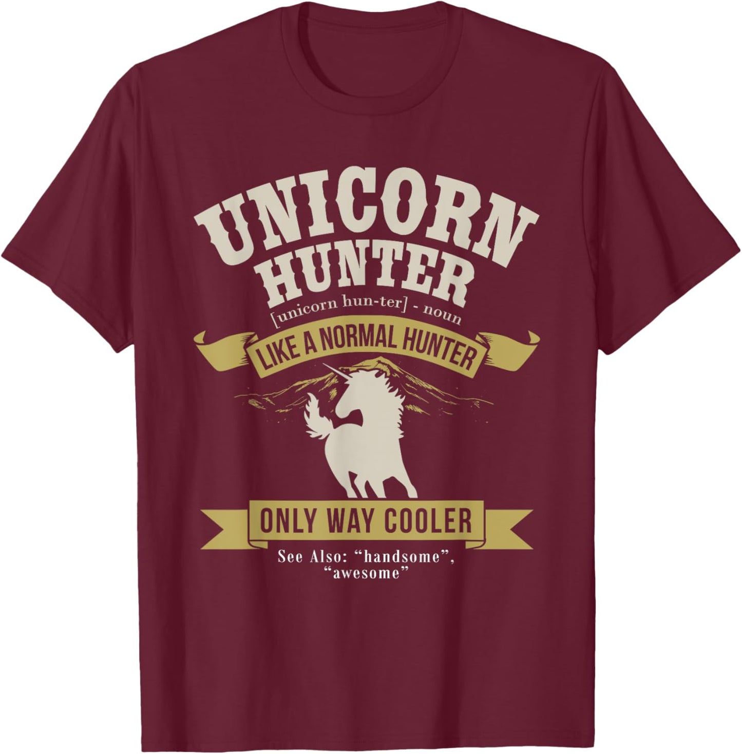 Funny Lazy Halloween Costume Fairy Rainbow Unicorn Hunter T-Shirt - T-Shirt | Maroon