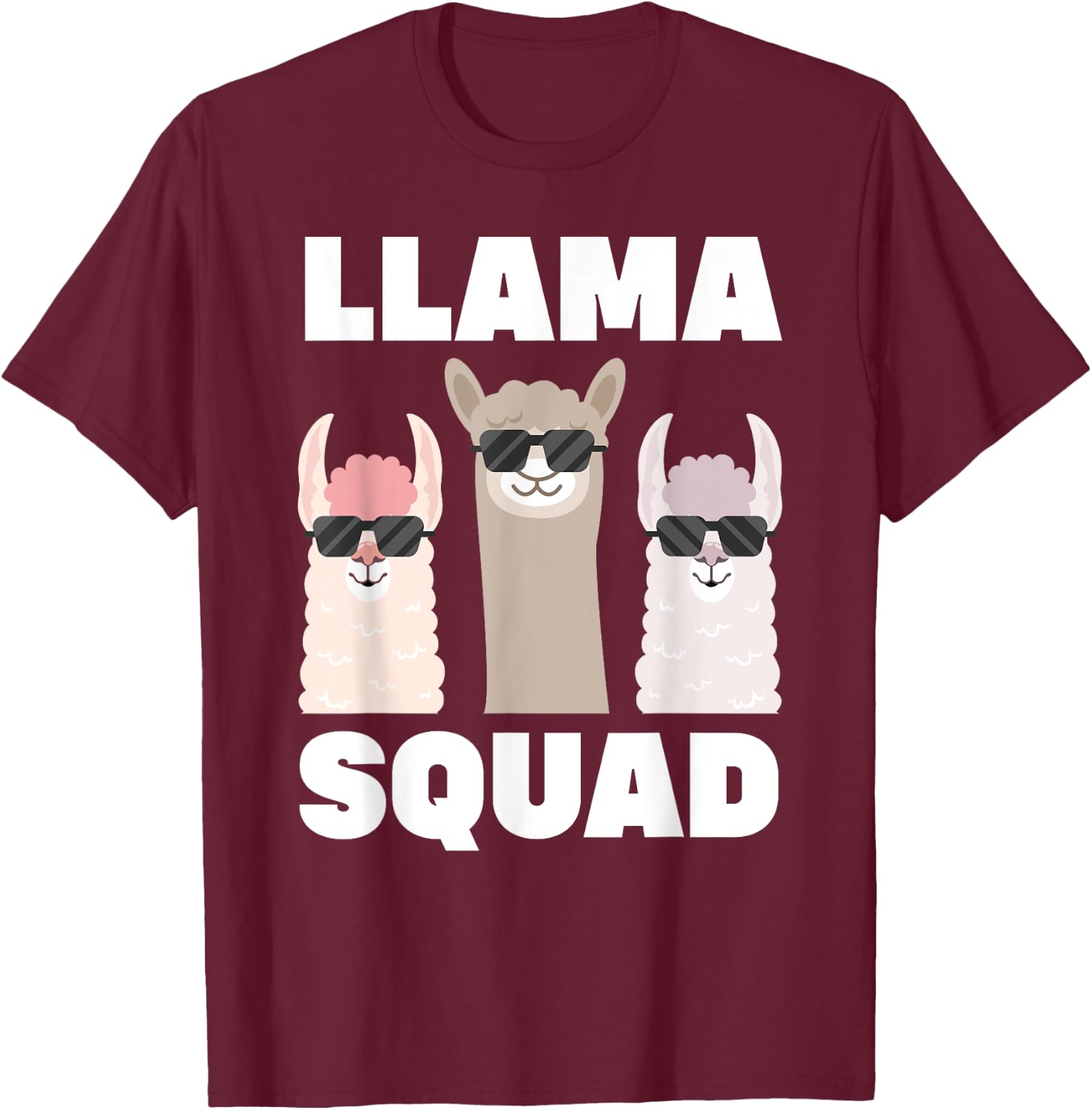 Funny Llama Design Women Llama Alpaca Farm Animal T-Shirt - T-Shirt | Maroon