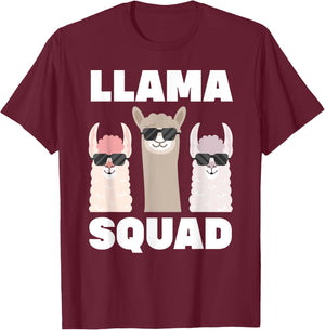 Funny Llama Design Women Llama Alpaca Farm Animal T-Shirt - T-Shirt | Maroon