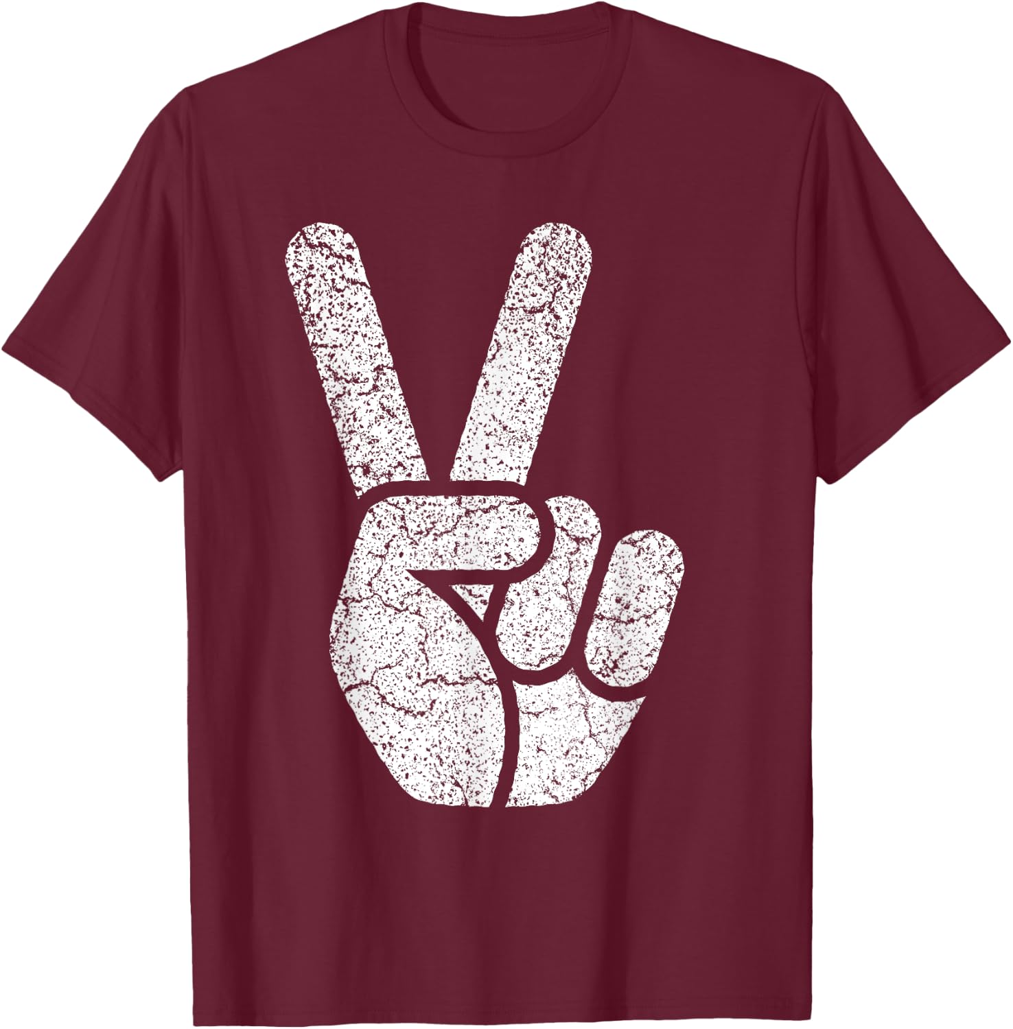 Peace Sign Women Men Kids Vintage 60s 70s Hippie Gift T-Shirt - T-Shirt | Maroon