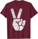 Peace Sign Women Men Kids Vintage 60s 70s Hippie Gift T-Shirt - T-Shirt | Maroon