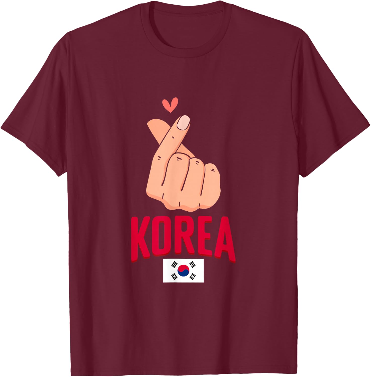 Korean Flag South Korea K-drama Kpop Korea T-Shirt - T-Shirt | Maroon