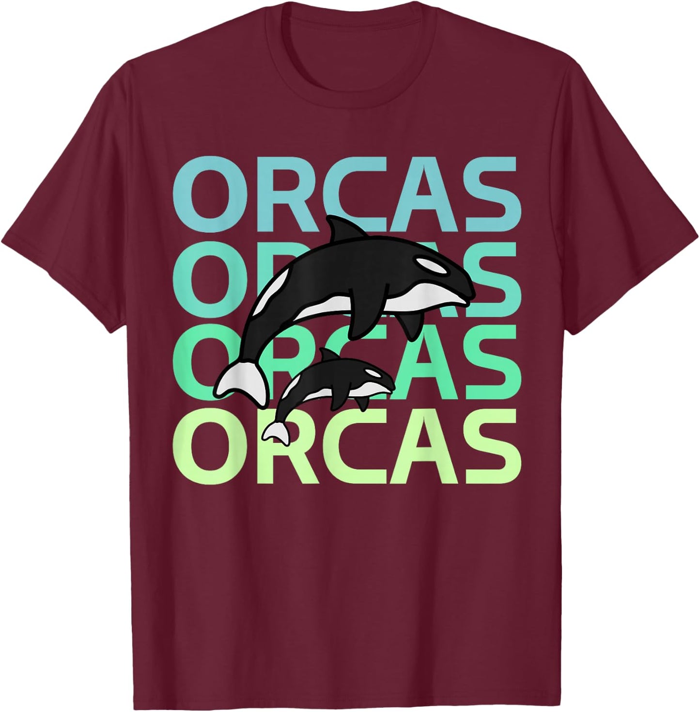 Graphic Team Orcas Protect Orca Whale sea T-Shirt - T-Shirt | Maroon