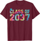 Class Of 2037 Pre-K Graduate Preschool Tie Dye Graduation T-Shirt - T-Shirt | Maroon