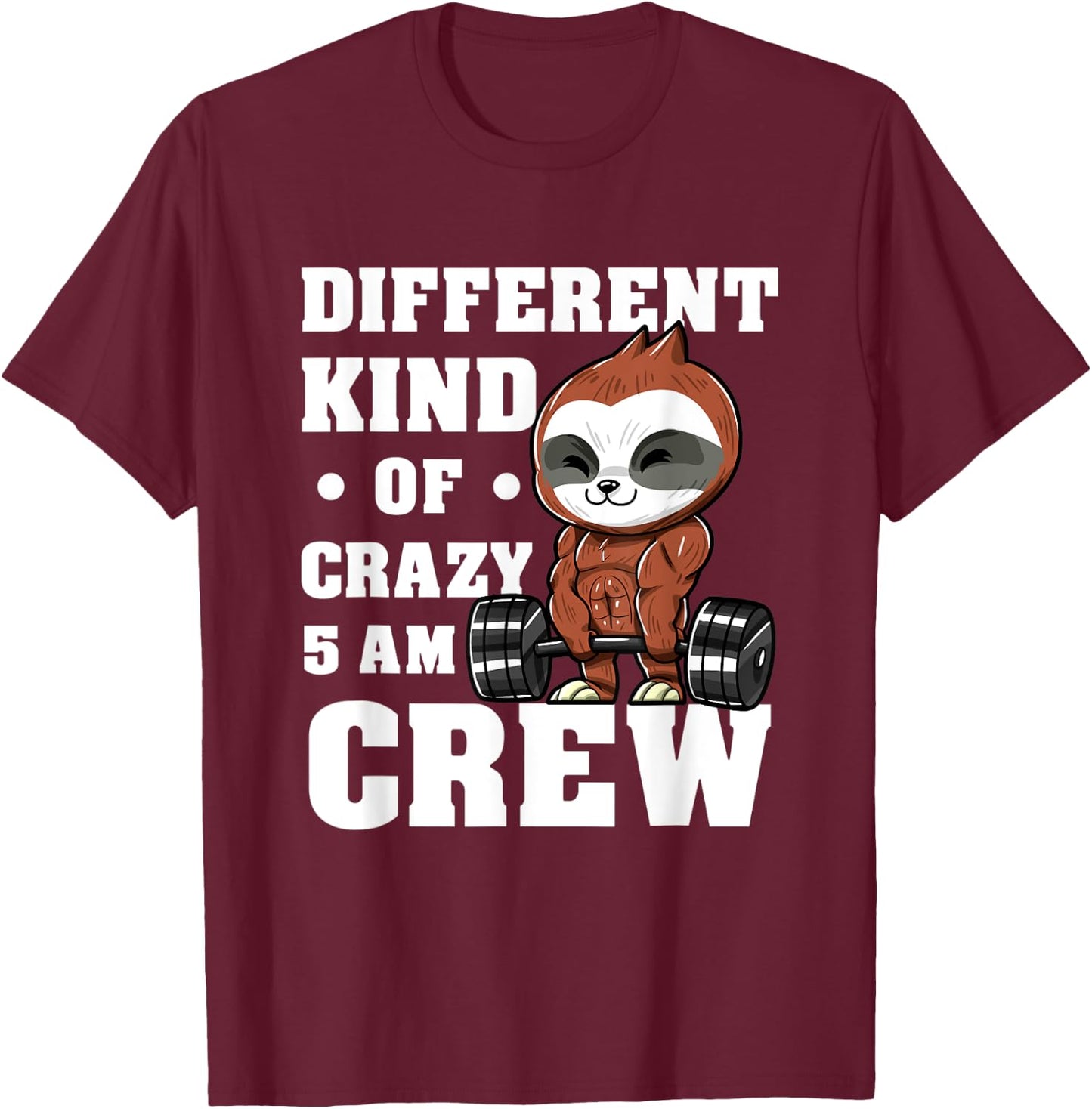 Workout Squad 5AM Crew Funny Gym Quote T-Shirt - T-Shirt | Maroon