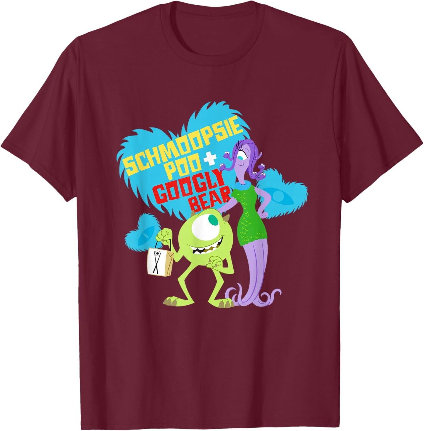 Disney and Pixar's Monsters, Inc. Schmoopsie Poo Googly Bear T-Shirt - T-Shirt | Maroon