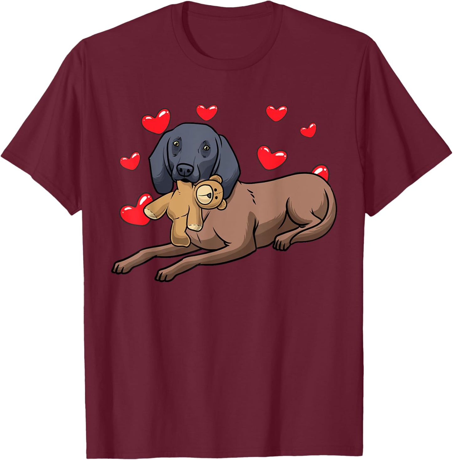 Bavarian Mountain Hound Dog With Stuffed Animal T-Shirt - T-Shirt | Maroon