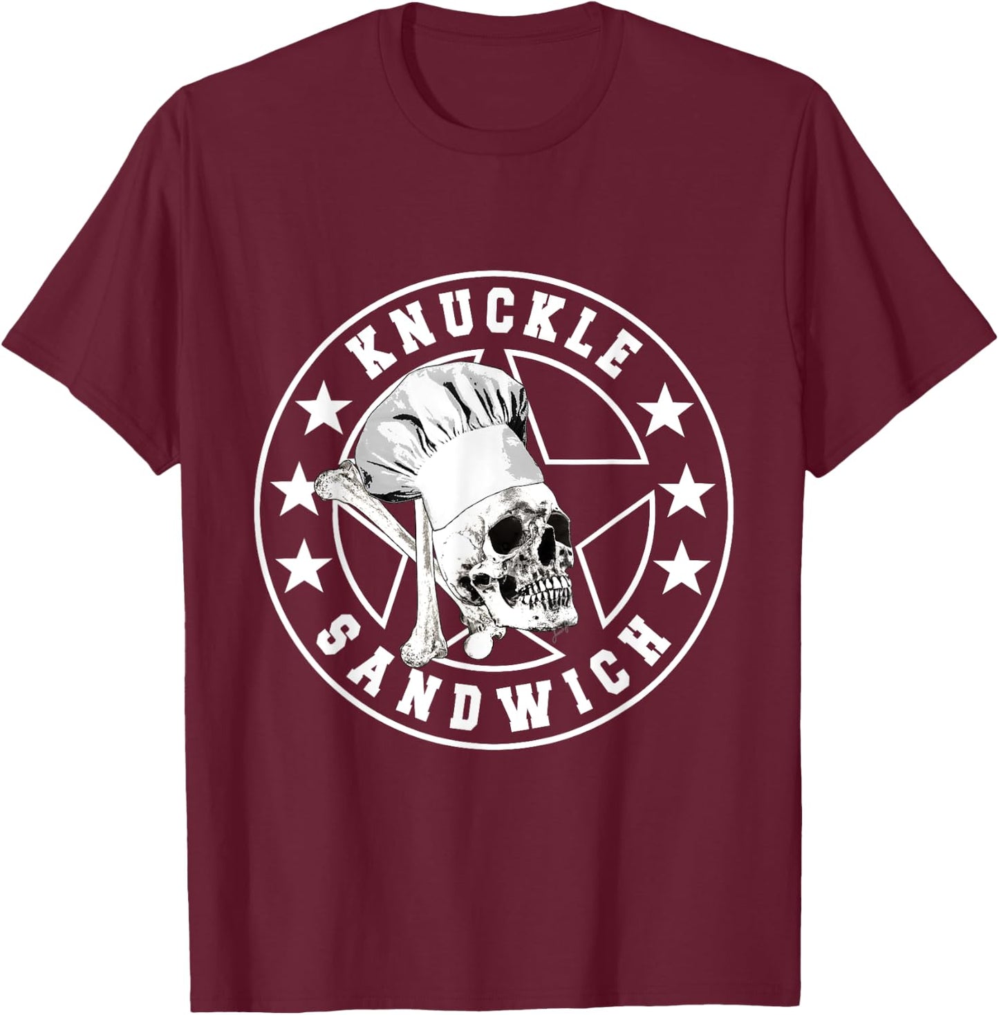 Ratherkool Knuckle Sandwich All Star Knockout Black T-Shirt - T-Shirt | Maroon