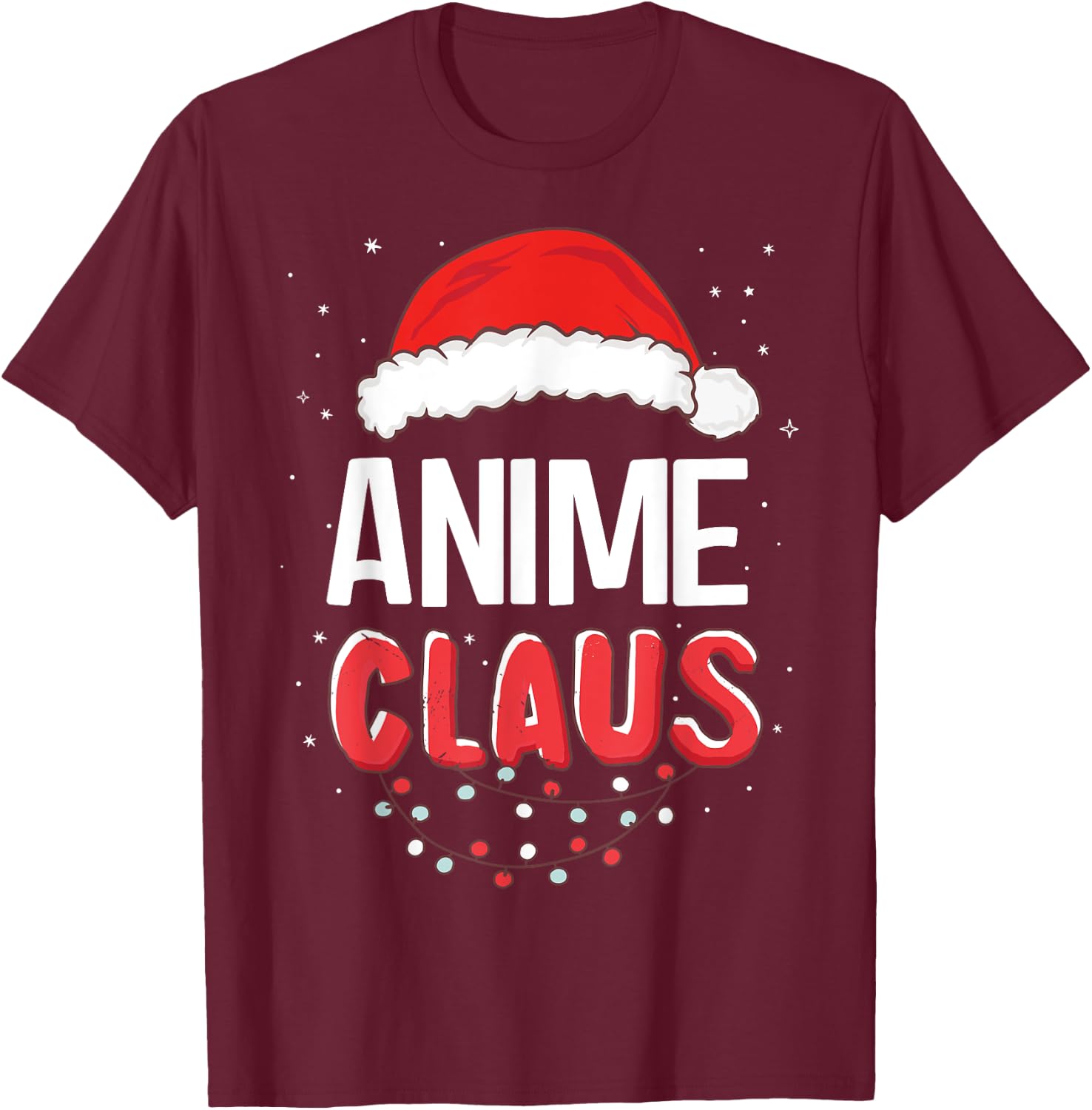 Anime Santa Claus Christmas Matching Costume T-Shirt - T-Shirt | Maroon
