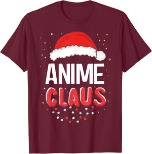 Anime Santa Claus Christmas Matching Costume T-Shirt - T-Shirt | Maroon