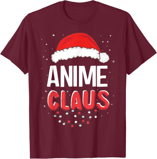 Anime Santa Claus Christmas Matching Costume T-Shirt - T-Shirt | Maroon