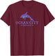 Ocean City Maryland Dolphin Boys Girls Souvenir T-Shirt - T-Shirt | Maroon
