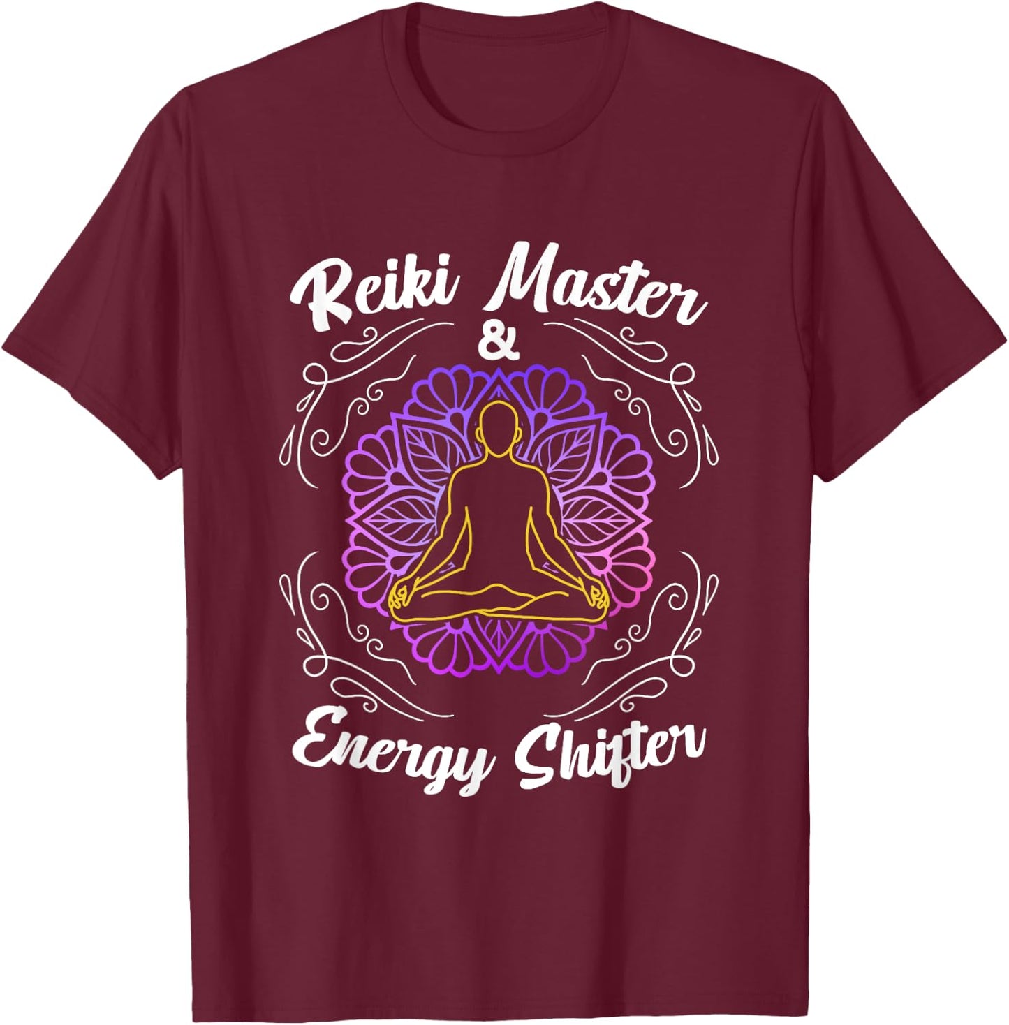 Reiki Master And Energy Shifter Healing Hands Chakra Healer T-Shirt - T-Shirt | Maroon