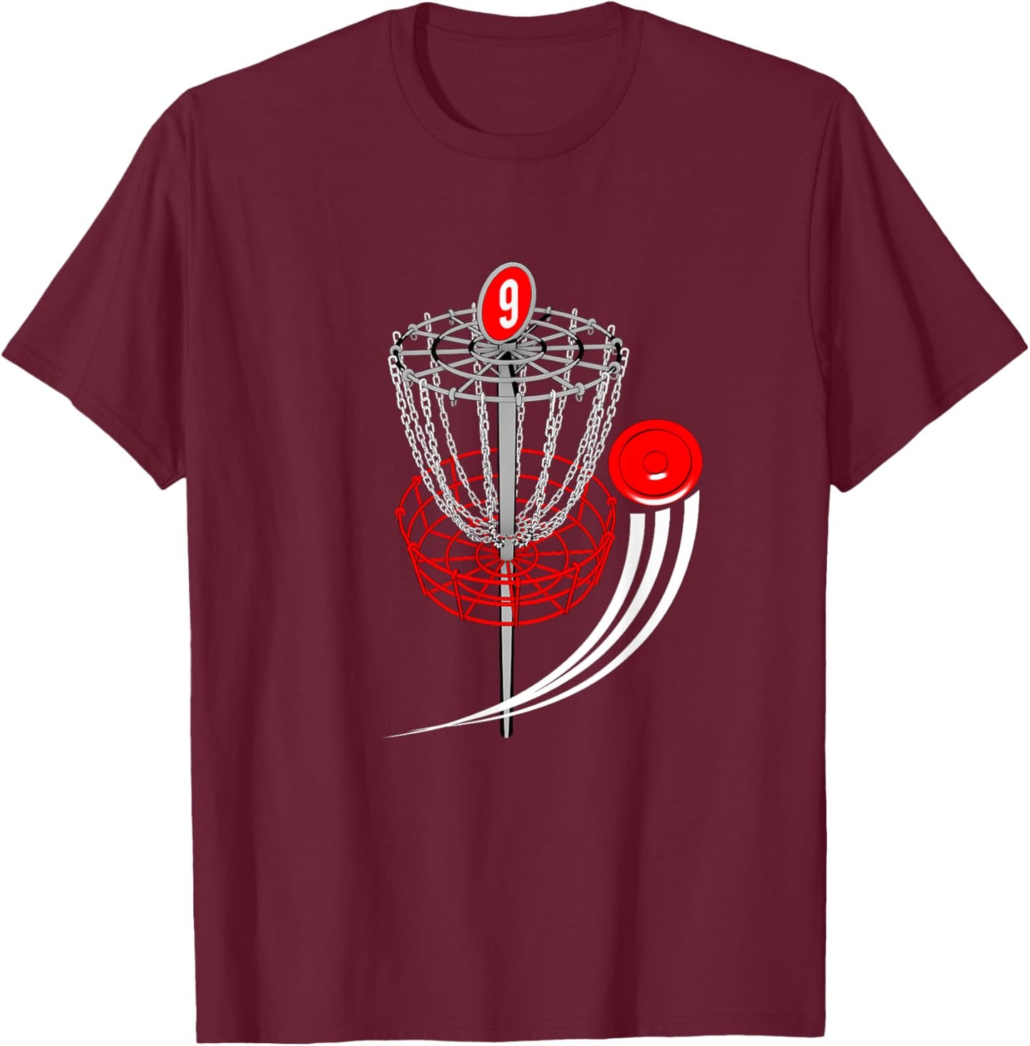 Frolf Shirt - Frisbee Golf T Shirt - Disc Golf Goal T-Shirt - T-Shirt | Maroon