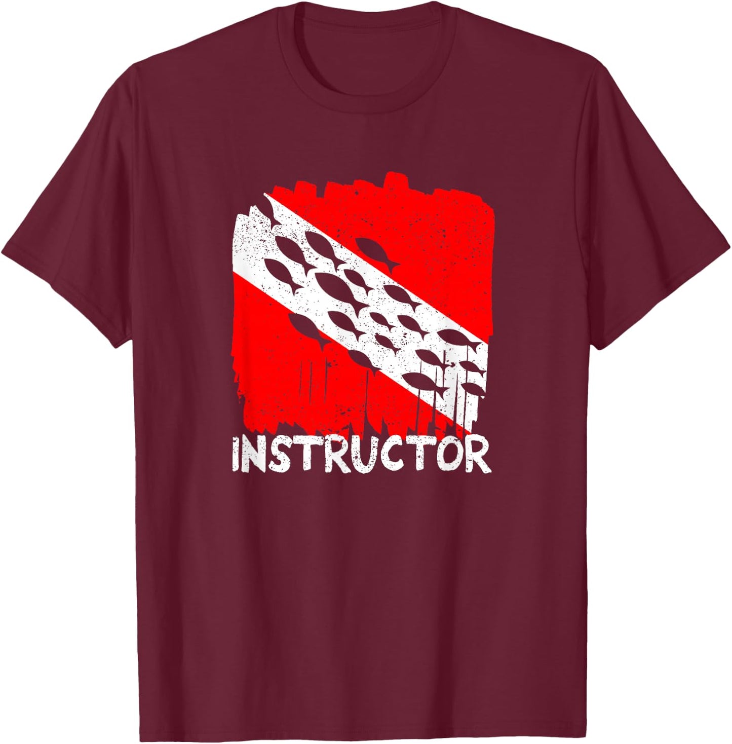 Scuba Dive Instructor Diver Deep Diving Divemasters Students T-Shirt - T-Shirt | Maroon
