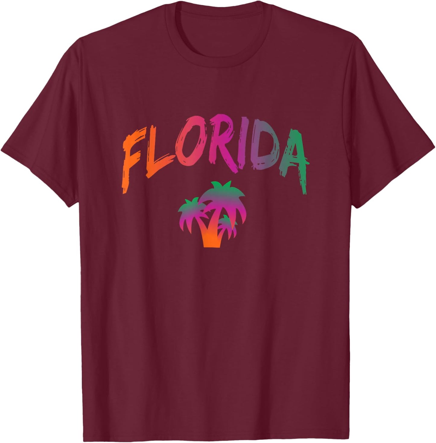 Florida - The Sunshine State - Tie Dye Text Print - Classic T-Shirt - T-Shirt | Maroon