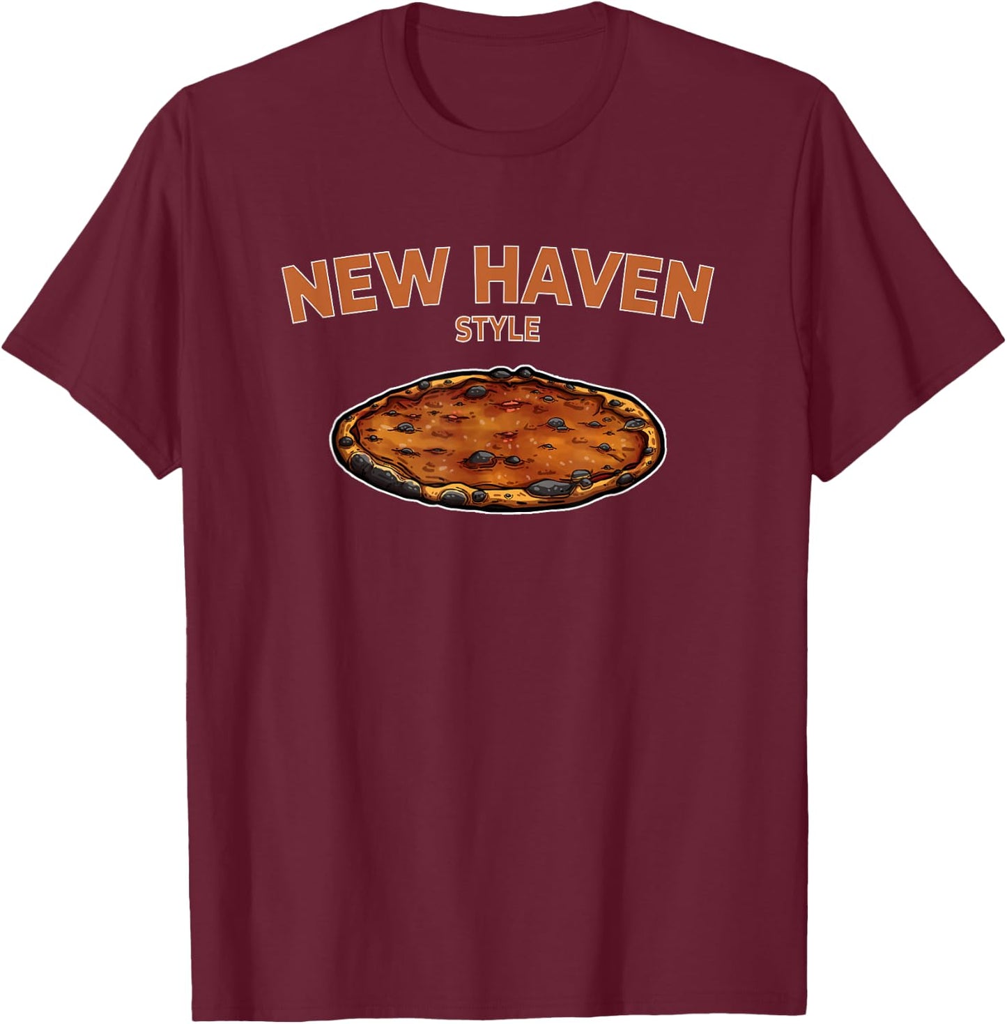 New Haven Style Pizza T-Shirt - T-Shirt | Maroon